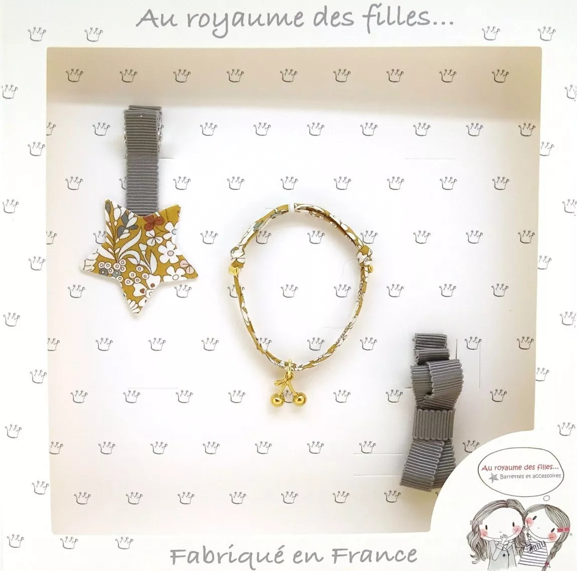 Coffret cadeau barrettes et bracelet