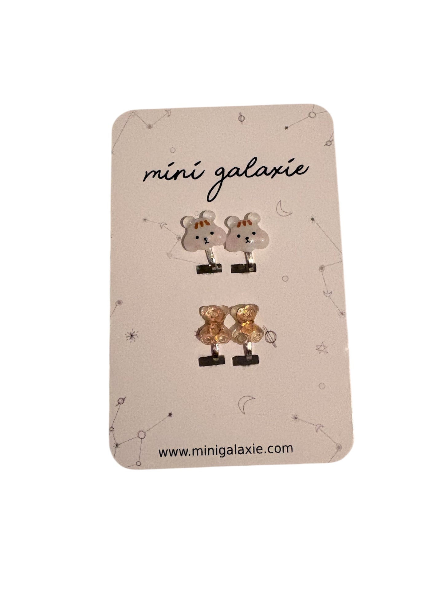 Boucles d'oreilles clips "Chiens et oursons"