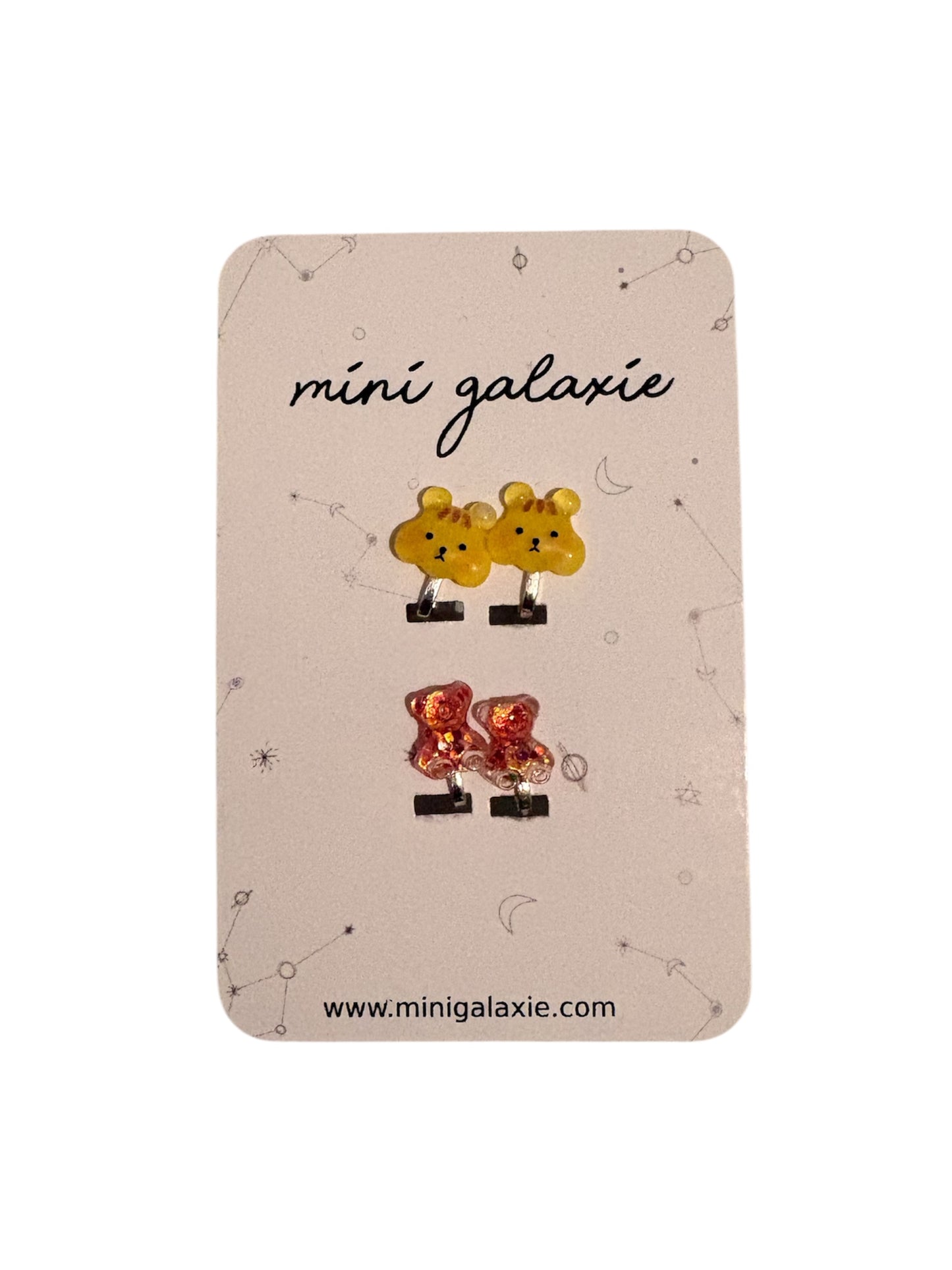 Boucles d'oreilles clips "Chiens et oursons"