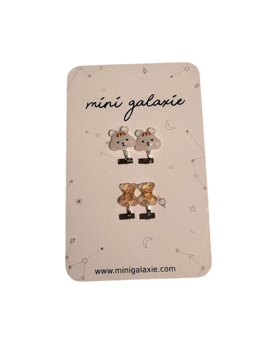 Boucles d'oreilles clips "Chiens et oursons"